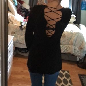 Black cross cross back